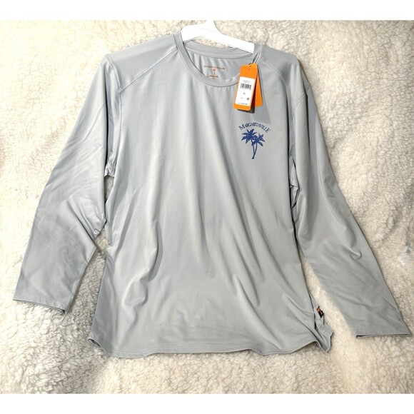 Margaritaville UPF 50 Water Resistant Moisture Wicking Long Sleeve Shirt Gray XL - Picture 2 of 4